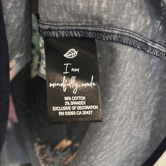 NIC+ZOE Blue Puff Sleeve Blouse with Mandarin Collar - Picture 5 of 9